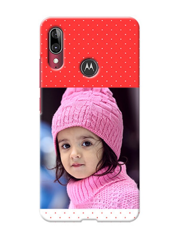 Custom Motorola E6 Plus personalised phone covers: Red Pattern Design