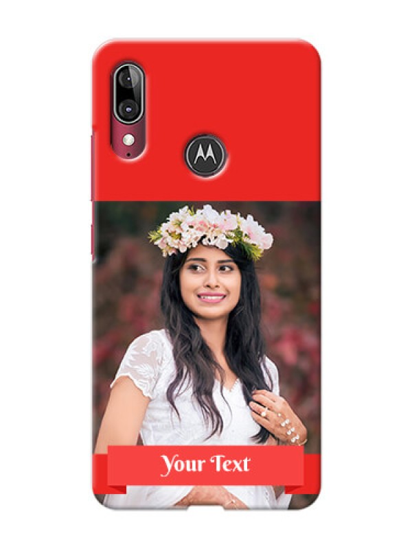 Custom Motorola E6 Plus Personalised mobile covers: Simple Red Color Design