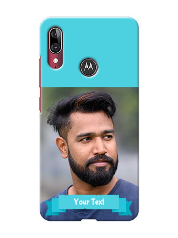 Custom Motorola E6 Plus Personalized Mobile Covers: Simple Blue Color Design