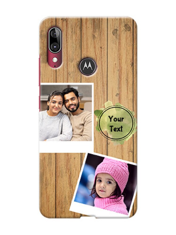 Custom Motorola E6 Plus Custom Mobile Phone Covers: Wooden Texture Design