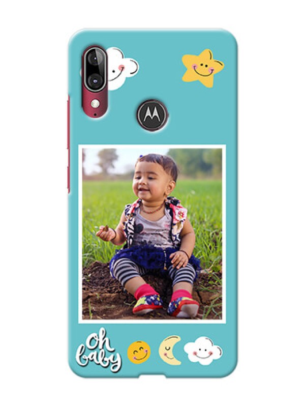 Custom Motorola E6 Plus Personalised Phone Cases: Smiley Kids Stars Design
