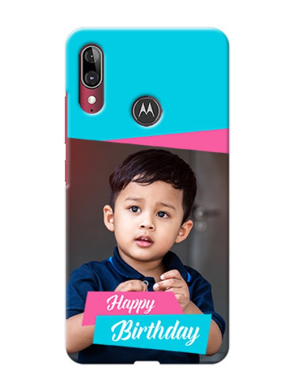 Custom Motorola E6 Plus Mobile Covers: Image Holder with 2 Color Design