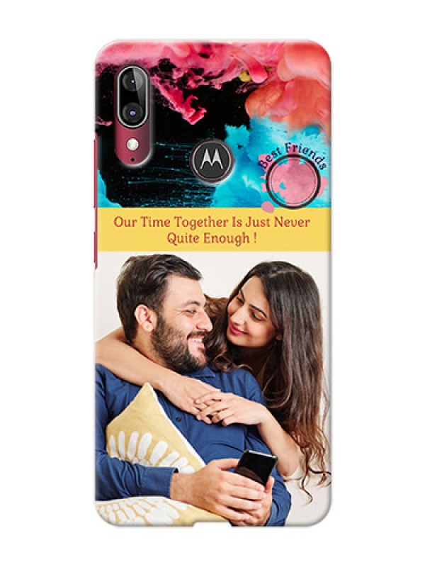 Custom Motorola E6 Plus Mobile Cases: Quote with Acrylic Painting Design