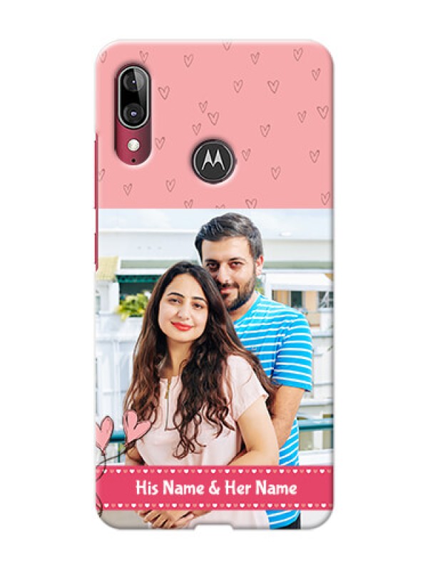 Custom Motorola E6 Plus phone back covers: Love Design Peach Color