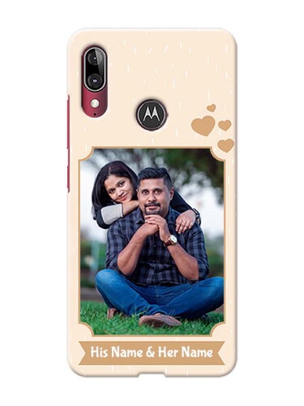 Custom Motorola E6 Plus mobile phone cases with confetti love design 