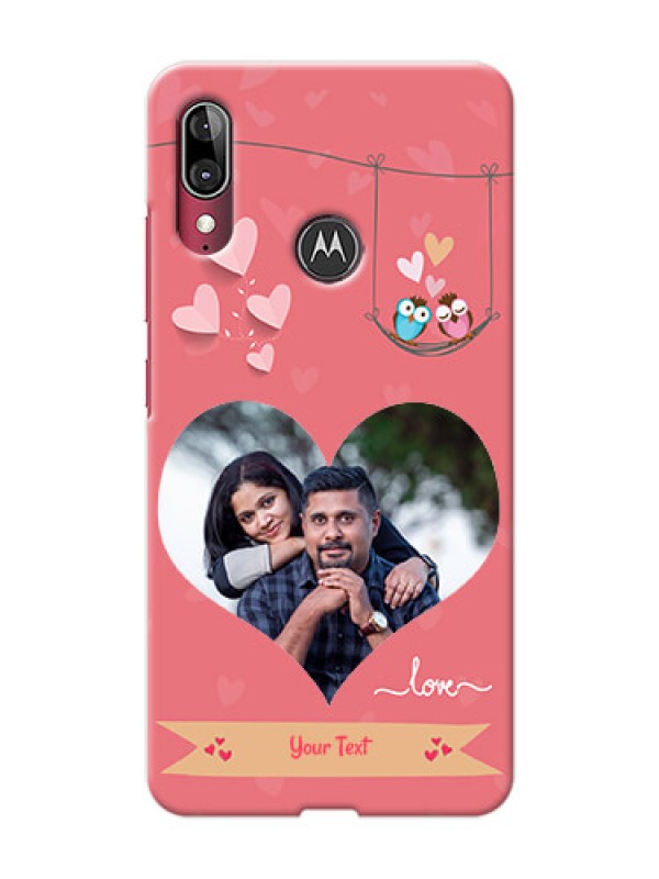 Custom Motorola E6 Plus custom phone covers: Peach Color Love Design 
