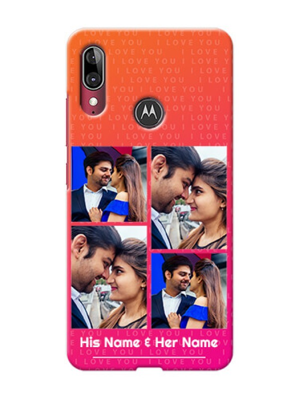Custom Motorola E6 Plus custom back covers: I Love You Pink Design