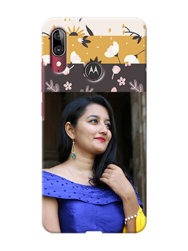 Custom Motorola E6 Plus mobile cases online: Stylish Floral Design
