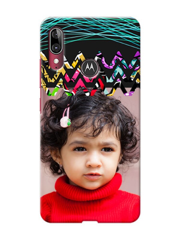 Custom Motorola E6 Plus personalized phone covers: Neon Abstract Design