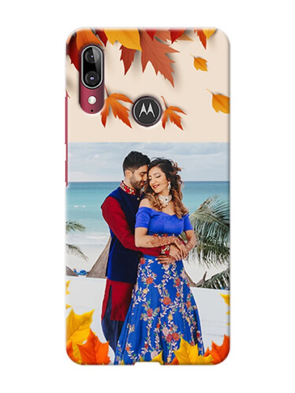 Custom Motorola E6 Plus Mobile Phone Cases: Autumn Maple Leaves Design