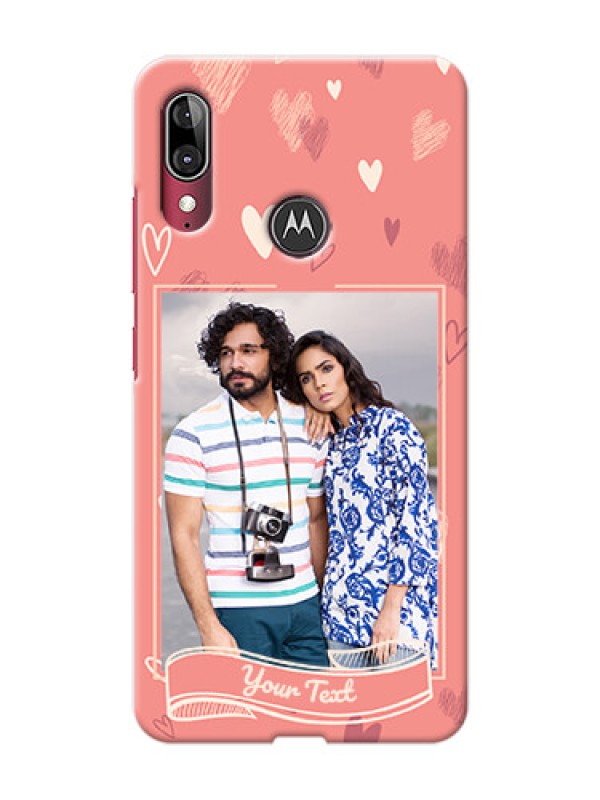 Custom Motorola E6 Plus custom mobile phone cases: love doodle art Design