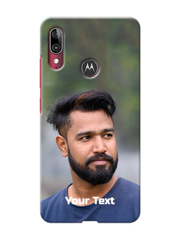 Custom Motorola Moto E6 Plus Mobile Cover: Photo with Text