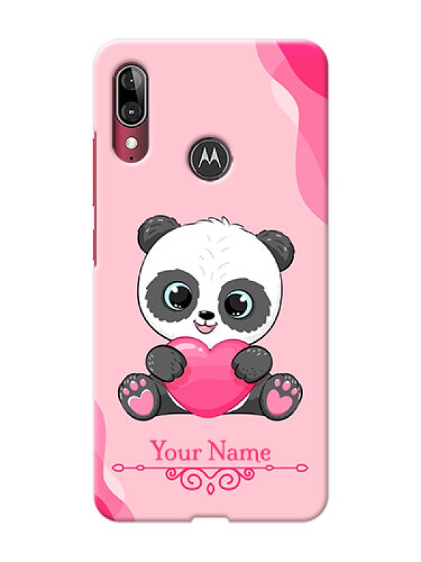 Custom Moto E6 Plus Mobile Back Covers: Cute Panda Design