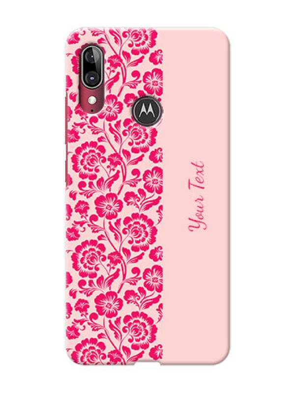 Custom Moto E6 Plus Phone Back Covers: Attractive Floral Pattern Design