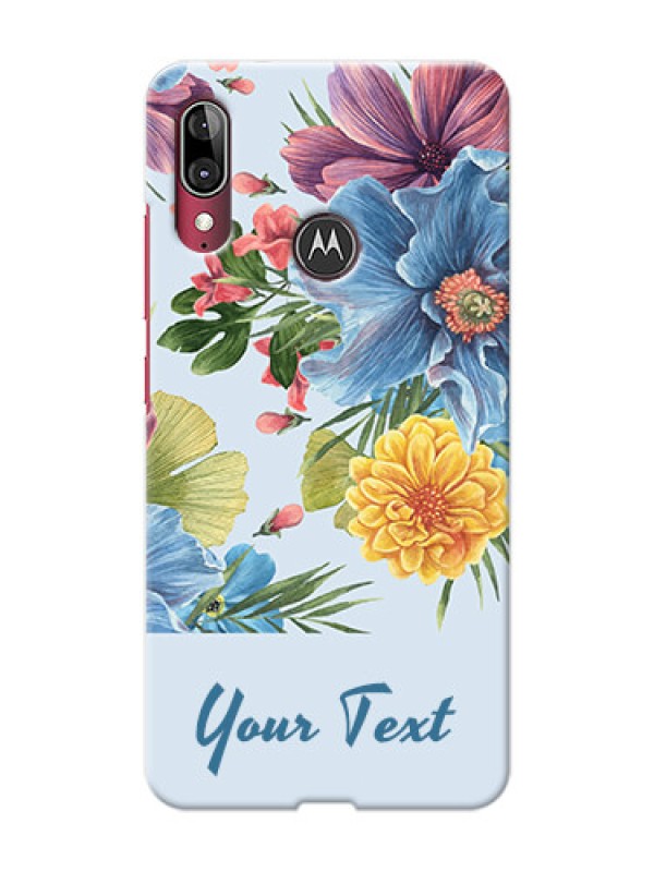 Custom Moto E6 Plus Custom Phone Cases: Stunning Watercolored Flowers Painting Design