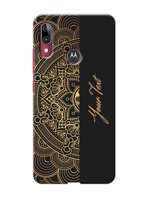 Custom Moto E6 Plus Back Covers: Mandala art with custom text Design