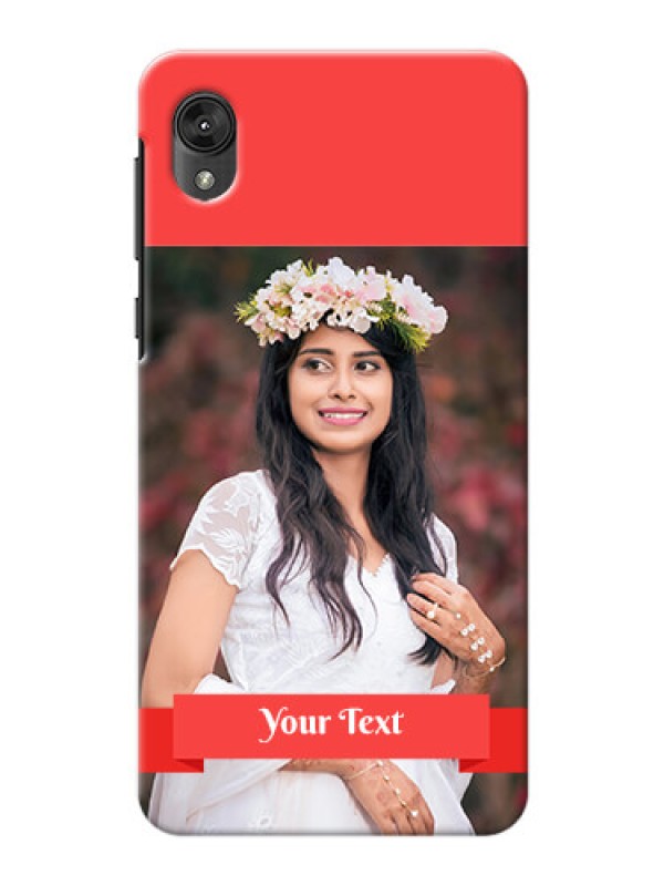 Custom Motorola E6 Personalised mobile covers: Simple Red Color Design