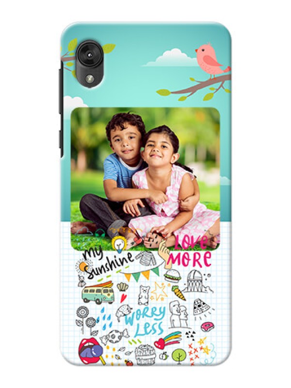 Custom Motorola E6 phone cases online: Doodle love Design