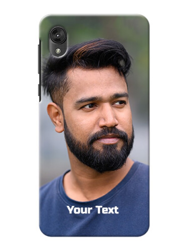 Custom Motorola Moto E6 Mobile Cover: Photo with Text