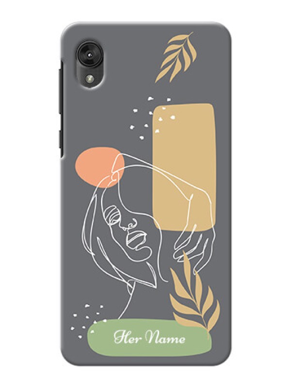 Custom Moto E6 Phone Back Covers: Gazing Woman line art Design