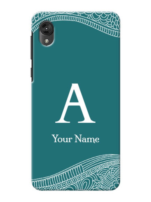 Custom Moto E6 Mobile Back Covers: line art pattern with custom name Design