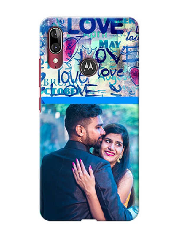 Custom Moto E6s Mobile Covers Online: Colorful Love Design