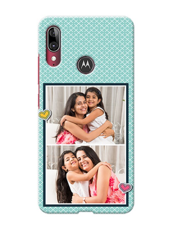 Custom Moto E6s Custom Phone Cases: 2 Image Holder with Pattern Design