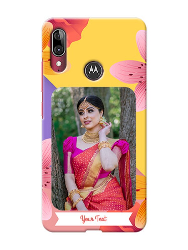Custom Moto E6s Mobile Covers: 3 Image With Vintage Floral Design