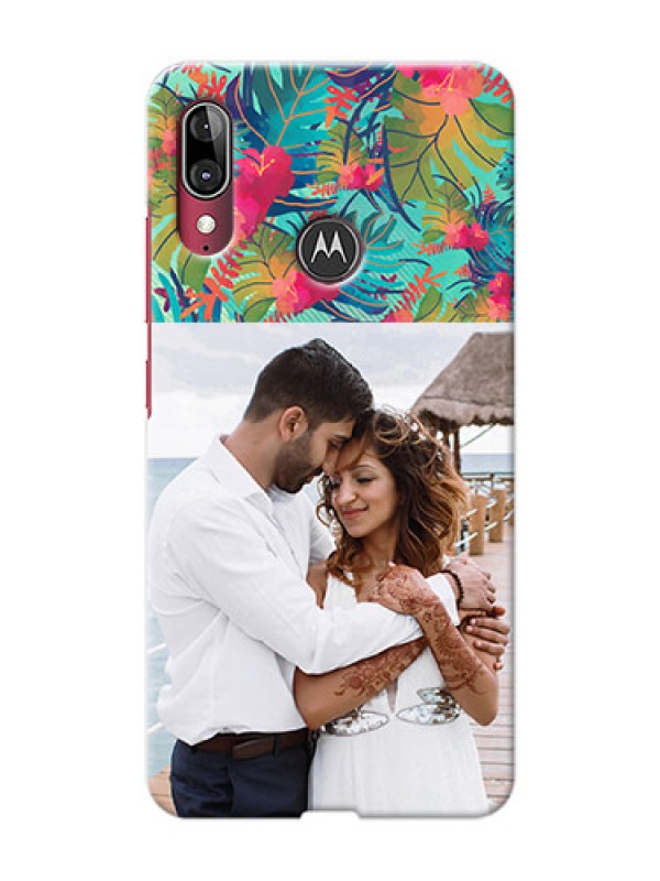 Custom Moto E6s Personalized Phone Cases: Watercolor Floral Design
