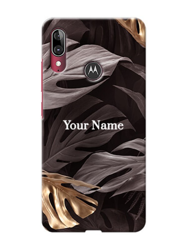 Custom Moto E6S Mobile Back Covers: Wild Leaves digital paint Design