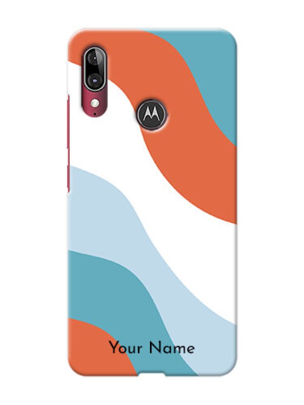 Custom Moto E6S Mobile Back Covers: coloured Waves Design