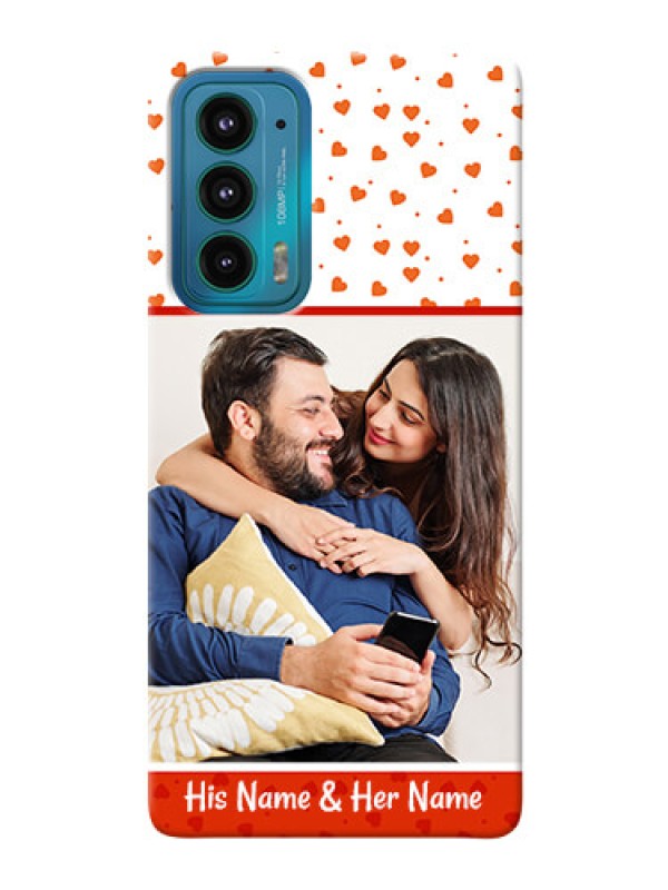 Custom Motorola Edge 20 5G Phone Back Covers: Orange Love Symbol Design