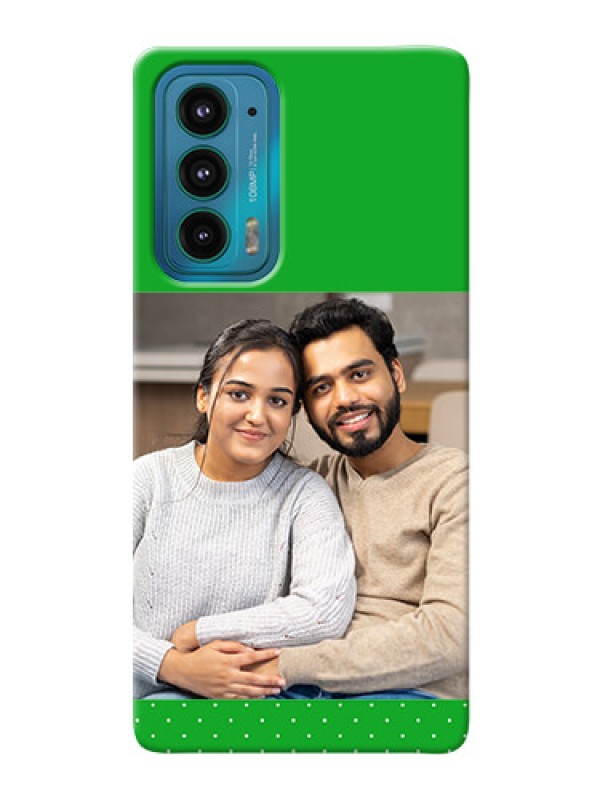 Custom Motorola Edge 20 5G Personalised mobile covers: Green Pattern Design