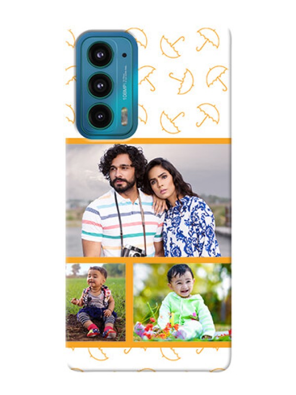 Custom Motorola Edge 20 5G Personalised Phone Cases: Yellow Pattern Design