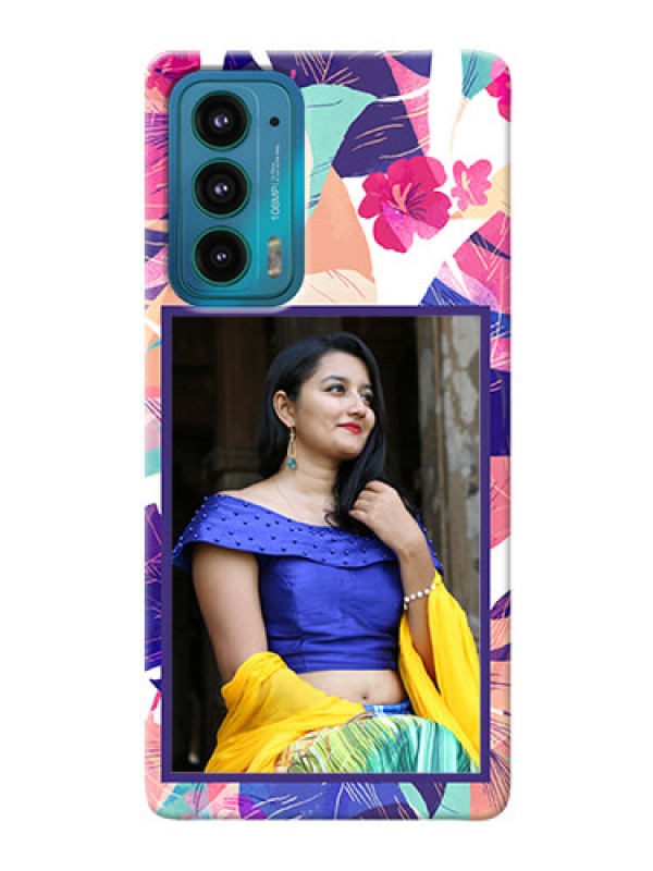Custom Motorola Edge 20 5G Personalised Phone Cases: Abstract Floral Design