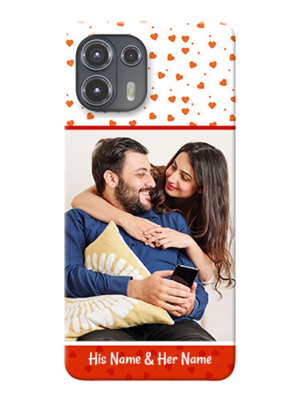 Custom Motorola Edge 20 Fusion 5G Phone Back Covers: Orange Love Symbol Design