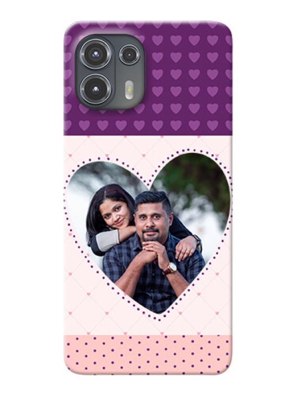 Custom Motorola Edge 20 Fusion 5G Mobile Back Covers: Violet Love Dots Design