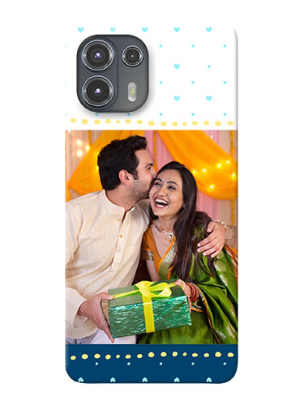 Custom Motorola Edge 20 Fusion 5G Phone Covers: White and Blue Abstract Design