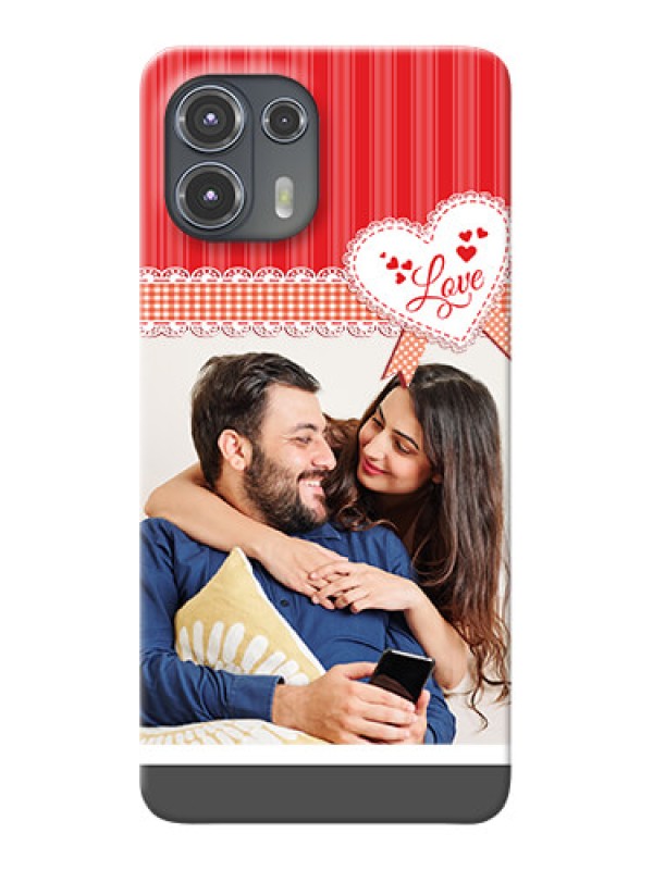 Custom Motorola Edge 20 Fusion 5G phone cases online: Red Love Pattern Design