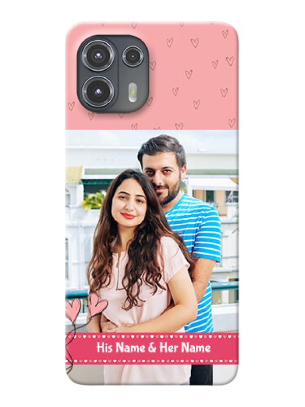 Custom Motorola Edge 20 Fusion 5G phone back covers: Love Design Peach Color