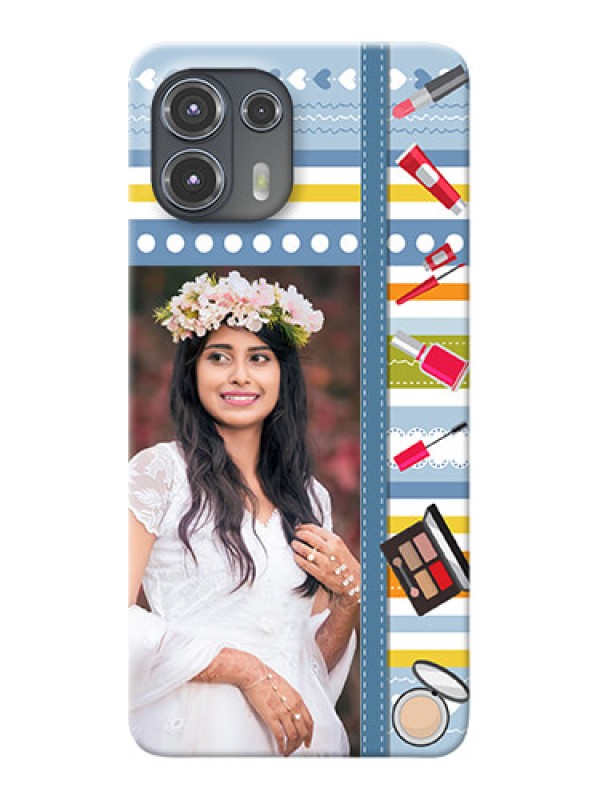Custom Motorola Edge 20 Fusion 5G Personalized Mobile Cases: Makeup Icons Design