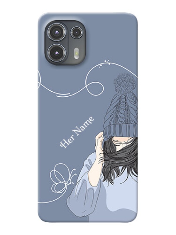 Custom Moto Edge 20 Fusion 5G Custom Mobile Case with Girl in winter outfit Design