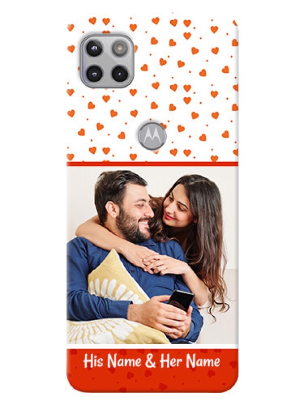 Custom Moto G 5G Phone Back Covers: Orange Love Symbol Design
