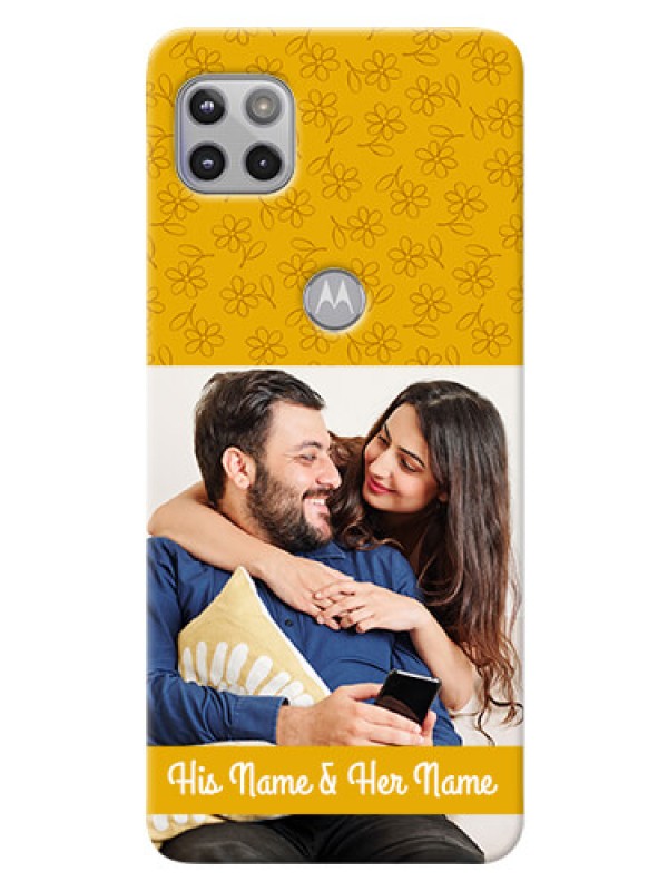 Custom Moto G 5G mobile phone covers: Yellow Floral Design