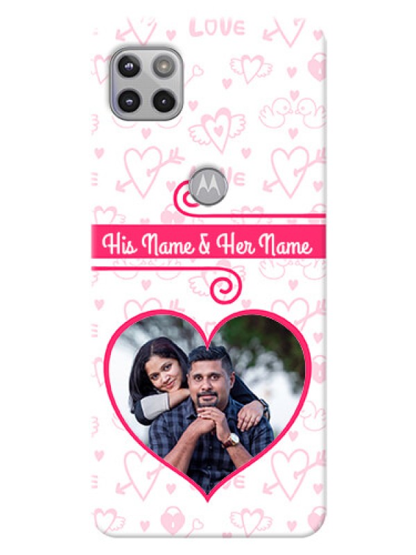 Custom Moto G 5G Personalized Phone Cases: Heart Shape Love Design