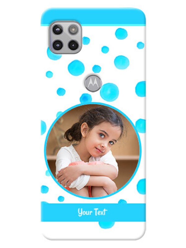Custom Moto G 5G Custom Phone Covers: Blue Bubbles Pattern Design