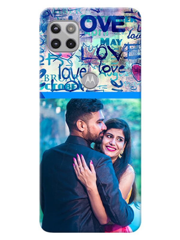 Custom Moto G 5G Mobile Covers Online: Colorful Love Design