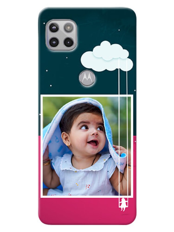 Custom Moto G 5G custom phone covers: Cute Girl with Cloud Design