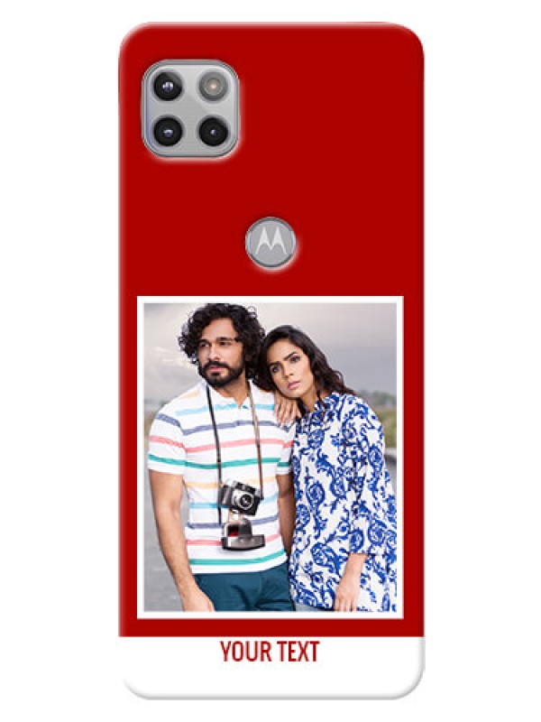 Custom Moto G 5G mobile phone covers: Simple Red Color Design