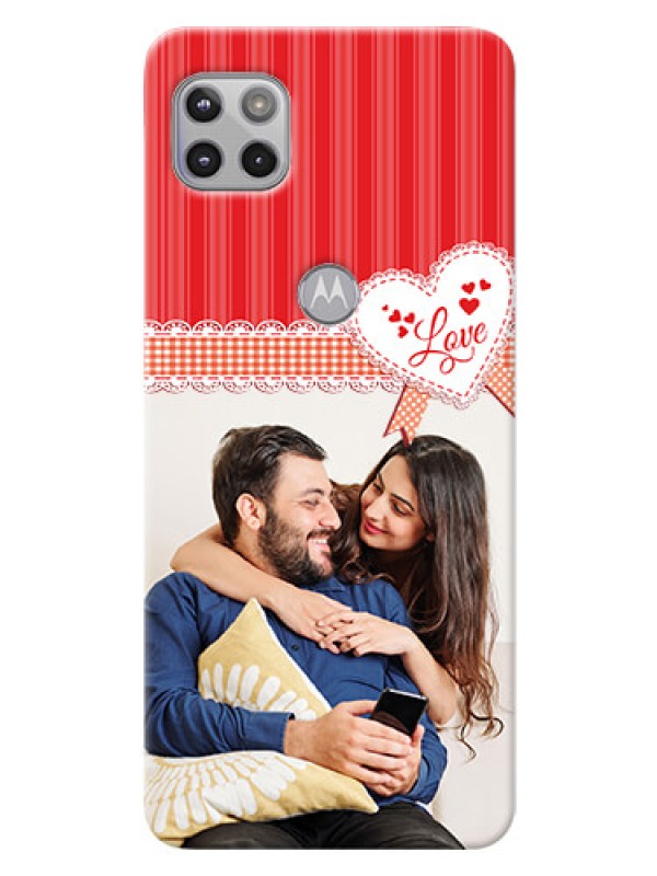 Custom Moto G 5G phone cases online: Red Love Pattern Design